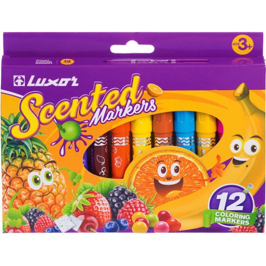 Μαρκαδόροι Luxor washable αρωματικοί 12 τεμ.